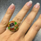 Green Amethyst Silver Ring (Adela Silber)