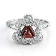 Anillo en plata con Ojo de tigre rojo