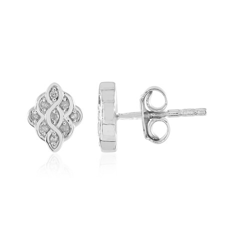 I2 (I) Diamond Silver Earrings