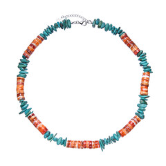 Collana in argento con Conchiglia di Ostrica Spinosa Arancione