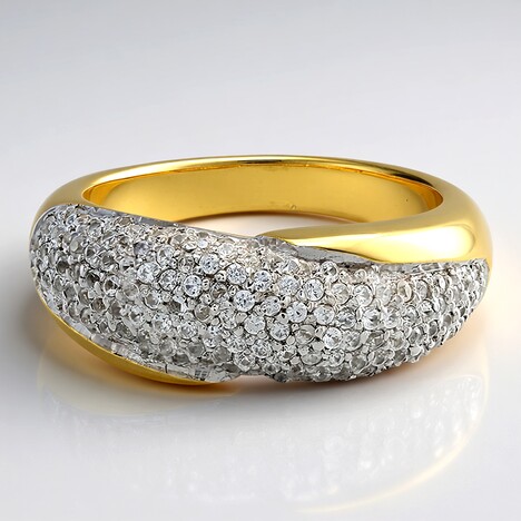 Anello placcato in oro con Zircone
