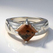 Mahogany Obsidian Silver Ring