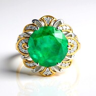 Anello in argento con Smeraldo pozzo D8 (Gems en Vogue)