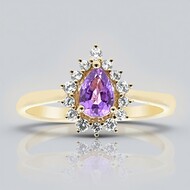 Bague en or et Saphir pourpre de Ceylan