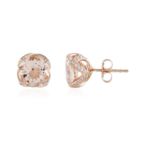 AAA-Pfirsich-Morganit-Goldohrringe (de Melo)