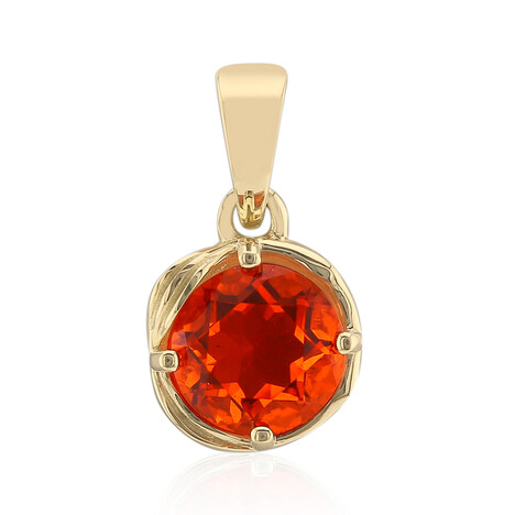 9K AAA Mexican Fire Opal Gold Pendant