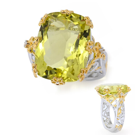 Anello in argento con Quarzo Ouro Verde (Gems en Vogue)