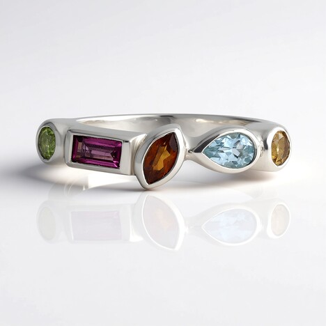 Anello in argento con Topazio Blu Cielo