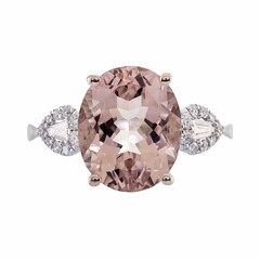 Anello in oro con Morganite AAA