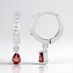 Boucles d'oreilles en argent et Rubis de Tanzanie