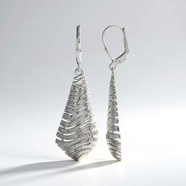 Boucles d'oreilles en argent et Zircon (MONOSONO COLLECTION)