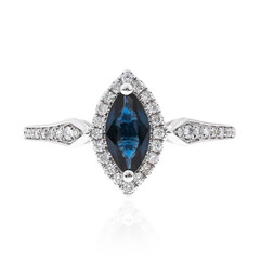 Gouden ring met een Blauwe Ceylon saffier