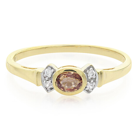 Zilveren ring met een Padparadscha saffier