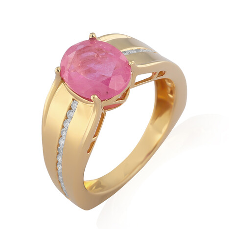 Pinkfarbener Madagaskar-Saphir-Silberring (de Melo)