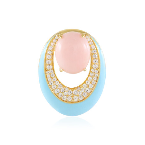 Zilveren hanger met een roze opaal (de Melo Essence)