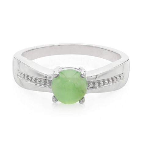 Kaiserlicher Chrysopras-Herren-Silberring