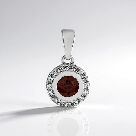 Ciondolo in argento con Zircone Rosa