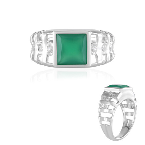 Grüner Onyx-Silberring (de Melo)