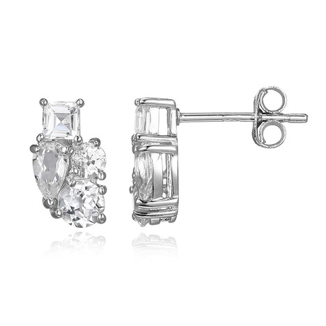 Pendientes en plata con Topacio blanco