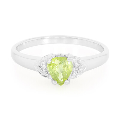 Anello placcato in platino con Tormalina Cuprian