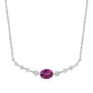 Magenta-Granat-Silbercollier