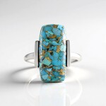 Anello in argento con Turchese Ramato Blu Mohave (Faszination Türkis)