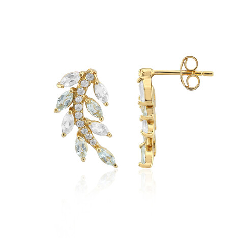 White Topaz Silver Earrings