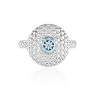 Pierścionek ze srebra platynowanego - Topaz błękitny Sky Blue (MONOSONO COLLECTION)