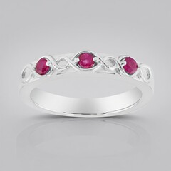Anello in argento con Rubino della Birmania