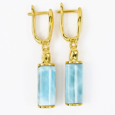 Boucles d'oreilles en argent et Larimar