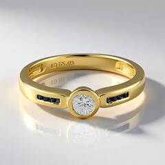 Bague en or et Saphir blanc (Adela Gold)