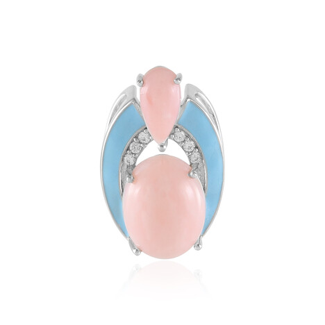 Zilveren hanger met een roze opaal (de Melo Essence)