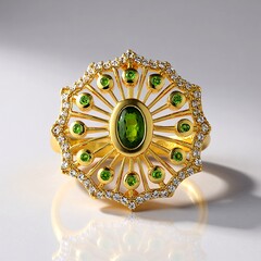 Anello in argento con Diopside Russo