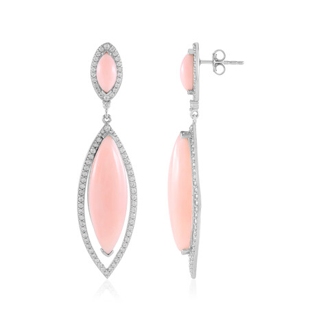 Pinkfarbener Opal-Silberohrringe (de Melo Essence)