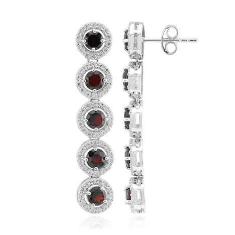 Garnet Silver Earrings