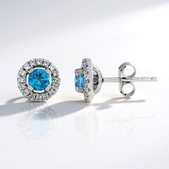 Orecchini in argento con Topazio Blu Paraiba