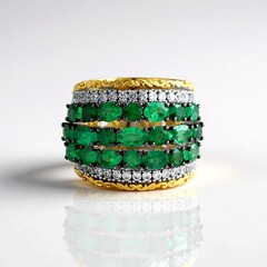 Anello in argento con Smeraldo Zambia