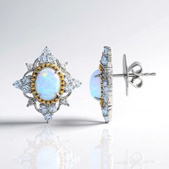 Orecchini in argento con Opale di Welo