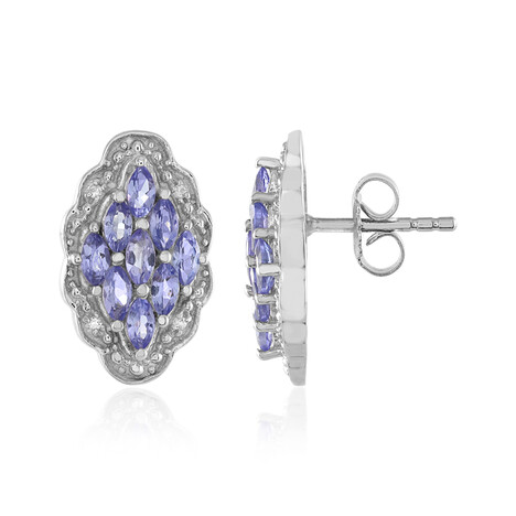 Tansanit-Silberohrringe