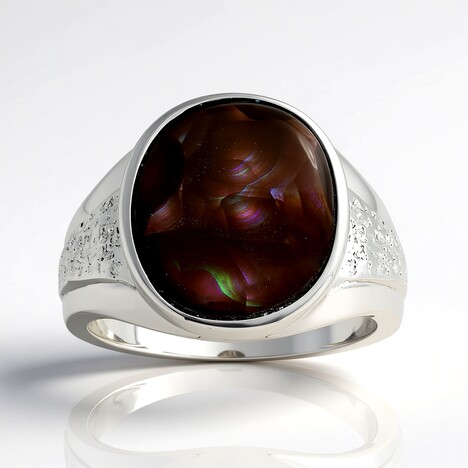 Bague en argent et Agate de Feu