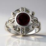 Anello in argento con Granato Mozambico (Annette classic)