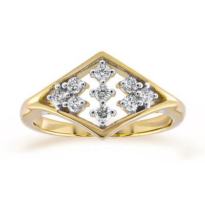 9K VVS1 (G) Diamond Gold Ring (Annette)