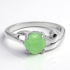 Anello in argento con Crisoprasio Imperiale