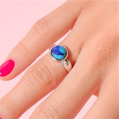 Multi Gem Silver Ring