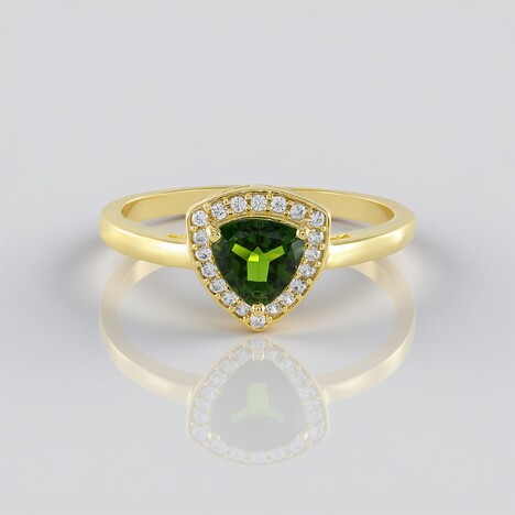 Anello in argento con Diopside Russo