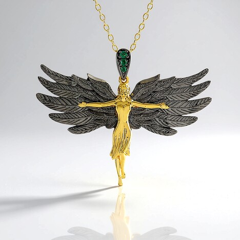 Collana in argento con Smeraldo Zambia (Gems en Vogue)