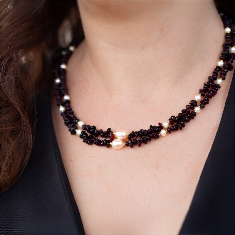 Edelstein-Silberhalskette