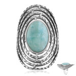 Zilveren ring met een larimar (Jones Lee)