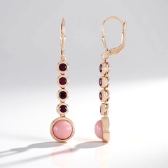 Orecchini in argento con Opale Rosa (KM by Juwelo)