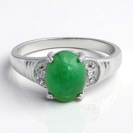 Anello in argento con Crisoprasio Imperiale